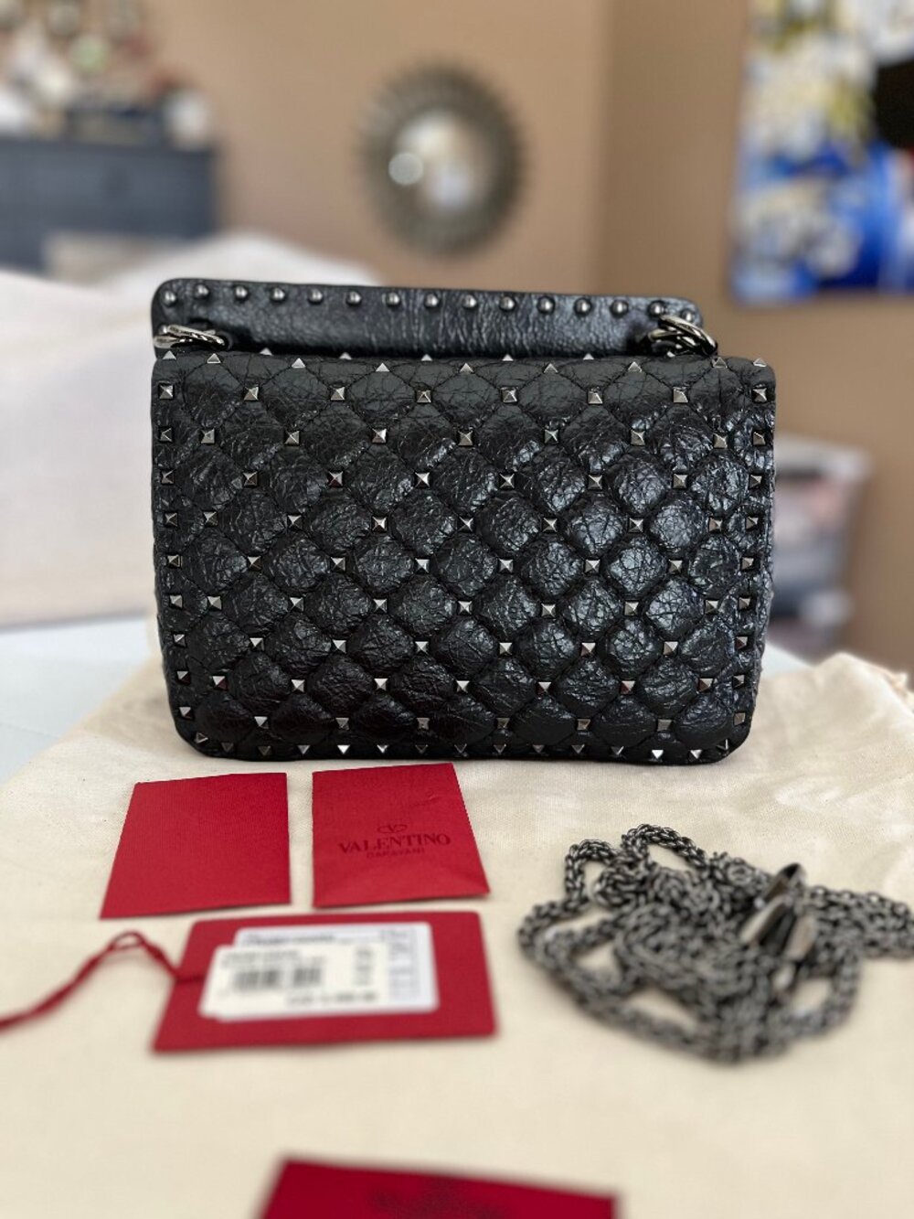 Valentino Garavani Medium Nappa Rockstud Spike Bag - Authentic - Picture 4 of 17